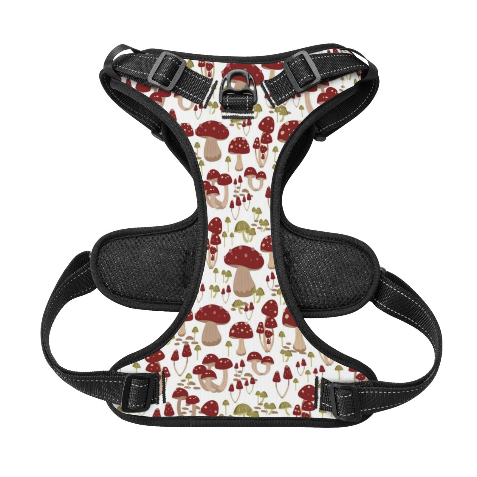 Kdxio Mushroom Print No Pull Dog Harness Adjustable Reflective Oxford Easy Control Medium Large Dog Harness for Training and Everyday-Small