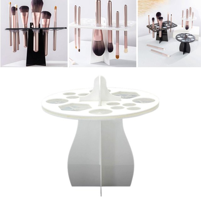 de piezaza para cepillos de uñas, desmontable, ahorra espacio para del maquillaje, soporte plegable, atractivo, resistente al , 14 Hoyos 14 Hoyos Blanco Salvador Soporte para brochas de maquillaje