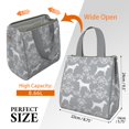 thumbnail image 3 of Terrier Dog Silhouette Dog and Flower Floral Insulated Lunch Bag for Women & Adults,Large Portable Soft Cooler Lunch Bag,Thermal Food Storage Tote with Pearl Cotton,8.66L,8.75x5.75x9.5 Inch, 3 of 6