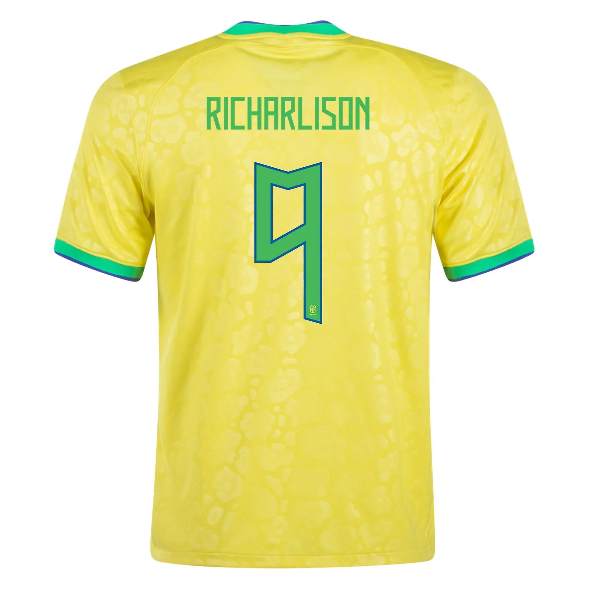 ブラジル代表 リシャルリソン 9番 ユニ カタールw杯 2022パッチ付き HEFEI，Fifa World Cup Qatar 2022 Brazil Home Shirt No. 9