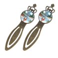 thumbnail image 2 of Santa Claus Stainless Steel Vintage Copper Crown-Shaped Bookmarks Set of Two - Reading Accessories and Book Markers Gift for Book Lovers, 2 of 5