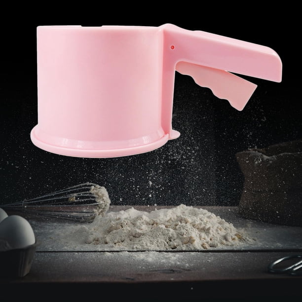 Tamiz de harina de mano Macarena 350ml acero inoxidable Rosado