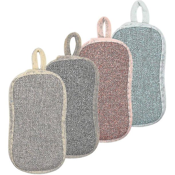 Paquete De Esponjas Lavables Para Lavavajillas, Esponjas Reutilizables Para Lavavajillas, Esponjas De Microfibra Para Fregar, Almohadillas Antibacterianas De Doble Espuma Para Limpiar Ollas