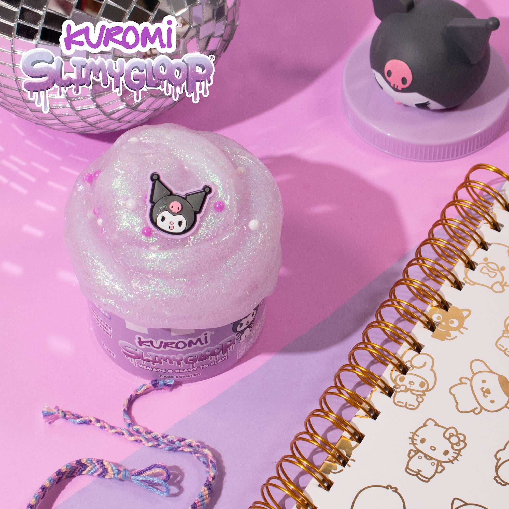 Kuromi SLIMYGLOOP Jar, 8 oz Purple & White Cake-Scented Slime