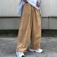 thumbnail image 3 of TNOBHG Men Straight Leg Pants Men Corduroy Pants Straight Leg Japanese Retro Style Elastic Waist Drawstring Loose Fit Trousers, 3 of 8
