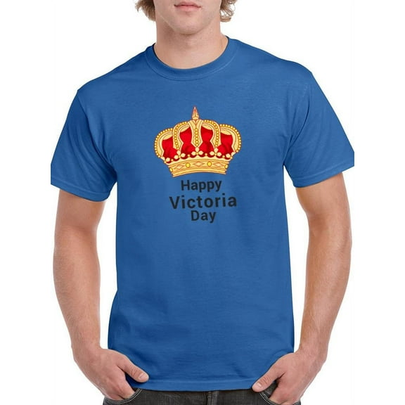 Victoria Day Crown W Noir Text T-Shirt Men -Image by Shutterstock, Male 4X-Large