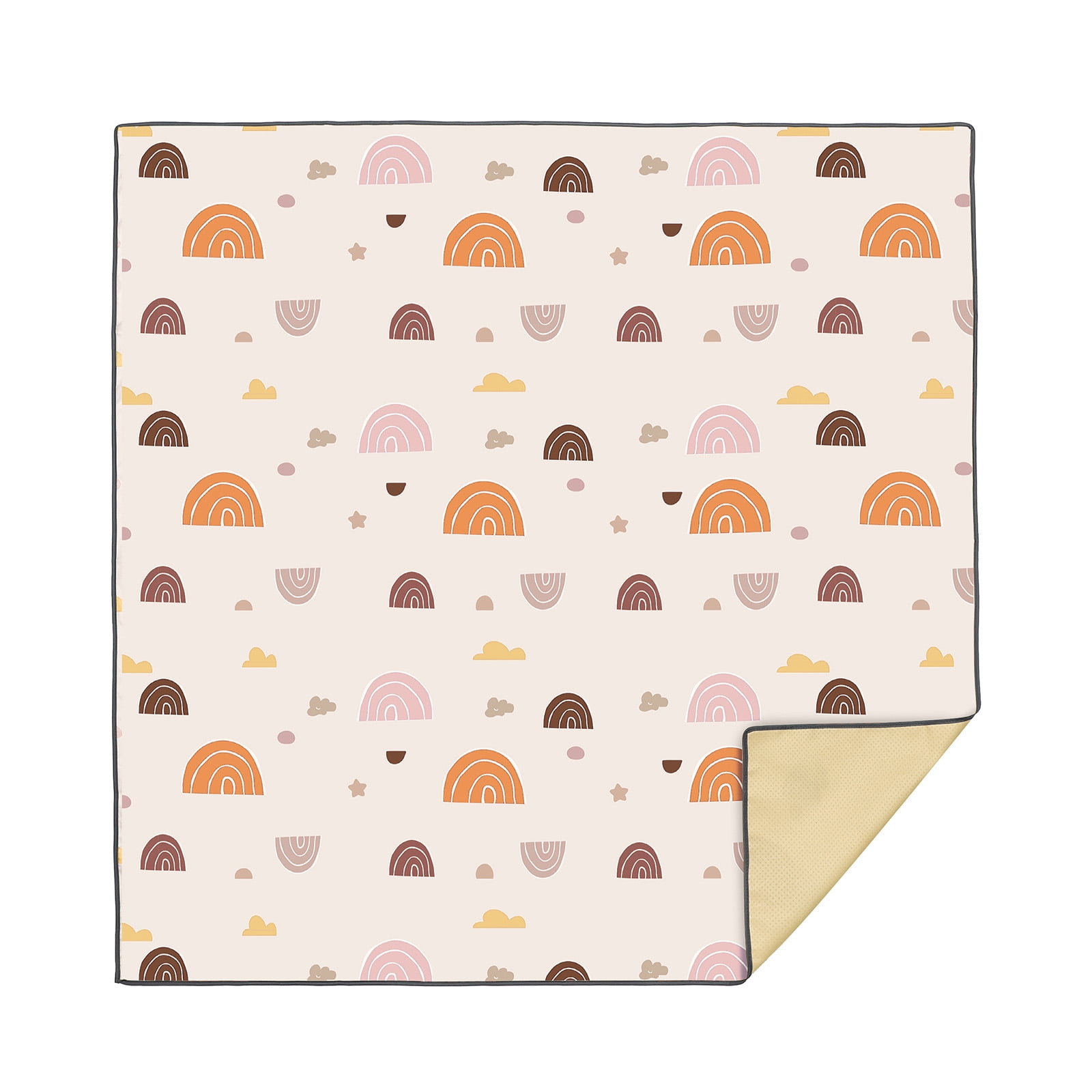 Versatile Kids Play Protector Mat Doubles As Highchair Splash Guard with Waterproof Easy Wipe Feature 130x130cm
