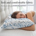 thumbnail image 5 of Blue Grey Botanical Throw Pillow Covers, Spring Floral Summer Farmhouse Soft Breathable Pillow Cases with Invisible Zipper for Sleeping, Queen Size Pillowcases for Couch Bed Sofa Chair 20x30 Inches, 5 of 9