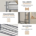thumbnail image 5 of Harper & Bright Designs Twin Over Twin Bunk Bed with Trundle, Metal Bunk Bed Frame with Ladder and Guardrail for Boys Girls, Silver, 5 of 11