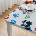 thumbnail image 5 of HAOXIT  Puppy Dog Paw Print Square Tablecloth Table Cover, Dog Paw Print Party Supplies, Multicolor Dog Decorations for Dog Birthday Baby Shower Party 40*40, 5 of 8
