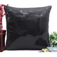 thumbnail image 3 of Yuga Black Sequin Metallic Throw Sparkle Pillow Cushion Cover Wedding Decor Lounge 12 X 12 Inches, 3 of 4