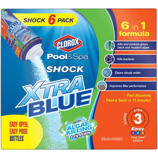 Clorox Pool&Spa Shock Xtra Blue 6 Pack, 6 lbs