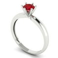 thumbnail image 2 of Clara Pucci 14K White Gold 0.5ct Ruby Solitaire Ring for Women, 2 of 8