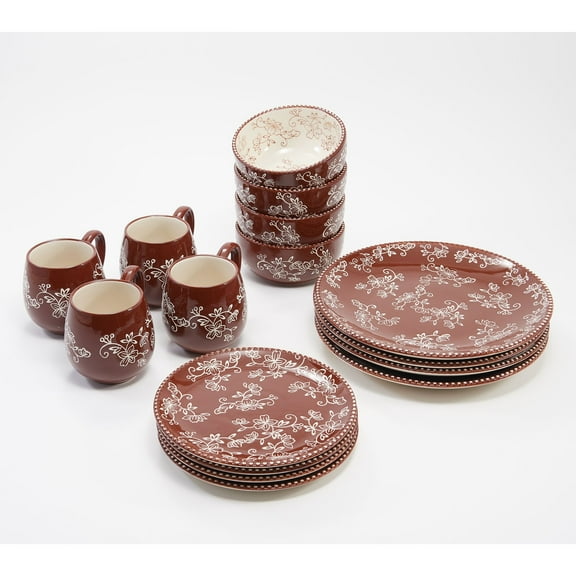 Floral Lace 16-Piece Essential Dinnerware Set