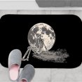 thumbnail image 3 of 1pc Skeleton by the Moon Absorbent Non-Slip Bathroom Thickened Flannel Rug Decor,Soft,Quick Drying,Suitable For Indoor/outdoor Use,Bathrooms,Bedrooms,Kitchens,Terrace,Laundry Rooms,16"x24", 3 of 9