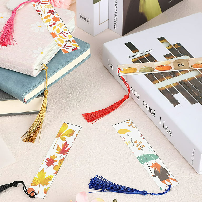 52 Pcs Blank Cardboard Bookmarks With 52 Pcs Colorful Tassels For Diy  Projects Bookmarks And Gifts