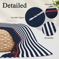 thumbnail image 6 of Anchor Navy Blue Queen Size Pillow Cover, Pillowcase Protectors with Zipper, Breathable Decorative Throw Pillow Case Cover, Red Nautical White Geometric Stripes Pillow Shams for Couch Sofa 20x30Inch, 6 of 8