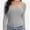 Gray, variant on Womens Casual Long Sleeve Scoop Neck Slim Fitted Basic Top