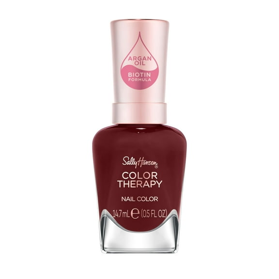 Sally Hansen Color Therapy, Pause and Reset, Argan Oil, Long Lasting, Healthy Nails, Red Nail Polish