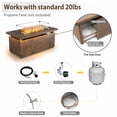thumbnail image 4 of 51 in. Propane Rectangular Fire Pit Table with LED Light, 50,000 BTU Coating Steel Tabletop Fire Pit (Brown Wood Grain), 4 of 8