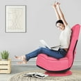 thumbnail image 2 of Costway Floor Gaming Chair Fabric 6-Position Folding Lazy Sofa 360 Degree Swivel Pink, 2 of 10