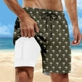 thumbnail image 2 of Mens 5 Inch Swim Trunks Stretchy Quick Dry Loose Stretchy Waist Stretch Beach Board Shorts Tie-Dye Loose&nbsp;fit with Compression Liner Swimming Shorts for Men,Army Green,L, 2 of 4