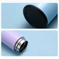 thumbnail image 2 of SHI LE YI 17 oz Double-Wall Vacuum-Sealed Stainless-Steel Insulated Water Bottle with Wide Mouth Lid  for Boys and Girls Leak Proof Lightweight Eco Friendly 17oz(500ml), Matte Blue-Pink, 2 of 6
