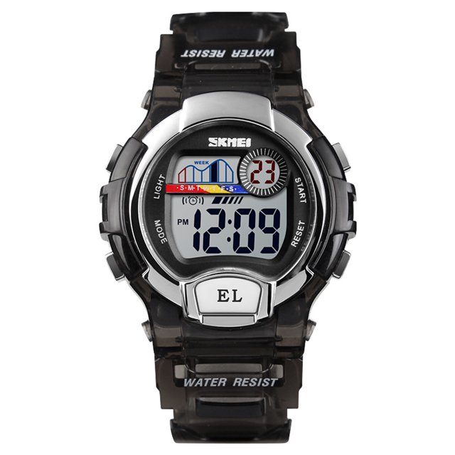 Reloj digital impermeable para niños Reloj de pulsera con esfera redonda de estilo deportivo con diseño de retroiluminación LED para niños Inevent EL4550-03