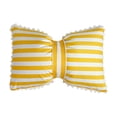thumbnail image 1 of Striped Bow-Decorated Pillowcase 50x33cm Soft Velvet Bolster Pillow Suitable For Sofas Beds And Home Decor, 1 of 7