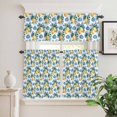 thumbnail image 6 of Lemon Texture Curtain Valances Set Watercolor Fruit Blue Foral Kitchen Curtains 36&nbsp;inch Length Rod Pocket Valance and Tiers 3 Piece Set Small Bedroom Bathroom Laundry Decor, 6 of 9