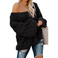 thumbnail image 1 of Strickpullover Dame Pull Oversize Gobbstrick Winterpullover Strickpulli Pull Lssig Outwear Casual Élégant einfarbig(L), 1 of 5