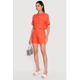 thumbnail image 3 of Women's Linen Button Front Cropped Shirt, 3 of 4