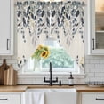 thumbnail image 6 of Blue Grey Eucalyptus Swag Valances for Windows 2 Pack, Kitchen Window Curtains 36 Inch Length, Farmhouse Weeping Leaves on Linen Privacy Swag Curtains for Living Room/Bathroom with Rod Pocket 36"x36", 6 of 8