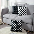 thumbnail image 5 of Set of 4 Throw Pillow Covers Polka Dot Black and White Spot Simple Structure Abstract with Decorative Pillow Cases Home Decor Square 18x18 Inches Pillowcases, 5 of 5