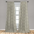 thumbnail image 5 of Ambesonne Vintage Curtains, Medieval Flowers Swirls, Pair of 28"x84", Tan White, 5 of 5