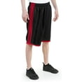 thumbnail image 1 of North 15 Men's Closed Mesh Athletic Basketball Shorts With Side Pockets-3063-Blk/Rd-M, 1 of 2