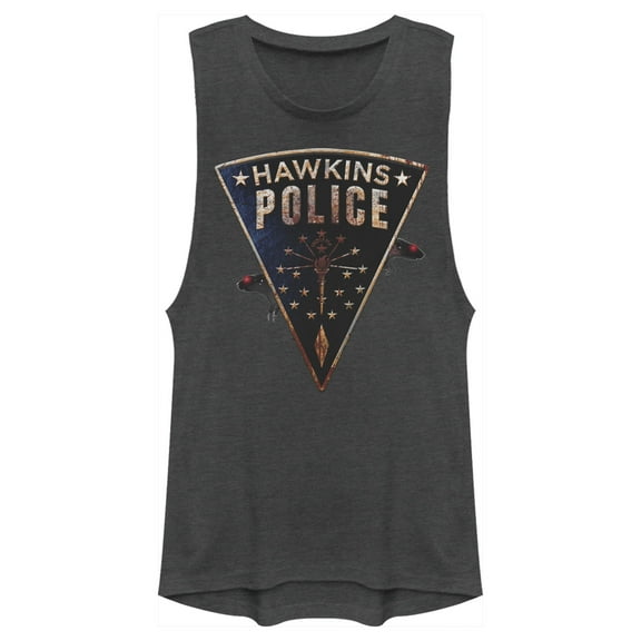 Netflix Junior's Stranger Things Hawkins Police Rat Crest Festival Muscle Graphic T-Shirt
