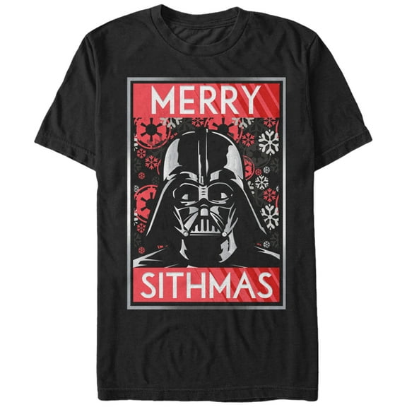 Men's Star Wars Christmas Sithmas Darth Vader Graphic Tee Black 2X Large