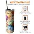 thumbnail image 6 of 20oz Fall Pumpkins Leaves Pattern Skinny Tumblers Stainless Steel Tumbler with Lid and Straw,Vacuum Insulated Double Wall Travel Tumbler Cups with Cleaning Brush for Coffee,Tea, 6 of 6