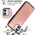 thumbnail image 5 of Design for iPhone 11 Wallet Case with Tempered Glass Screen Protector Credit Card Holder Wallet Slot Stand Kickstand Flip Leather Protective Cover for iPhone11/Eleven XI 11R Women Rose Gold, 5 of 15