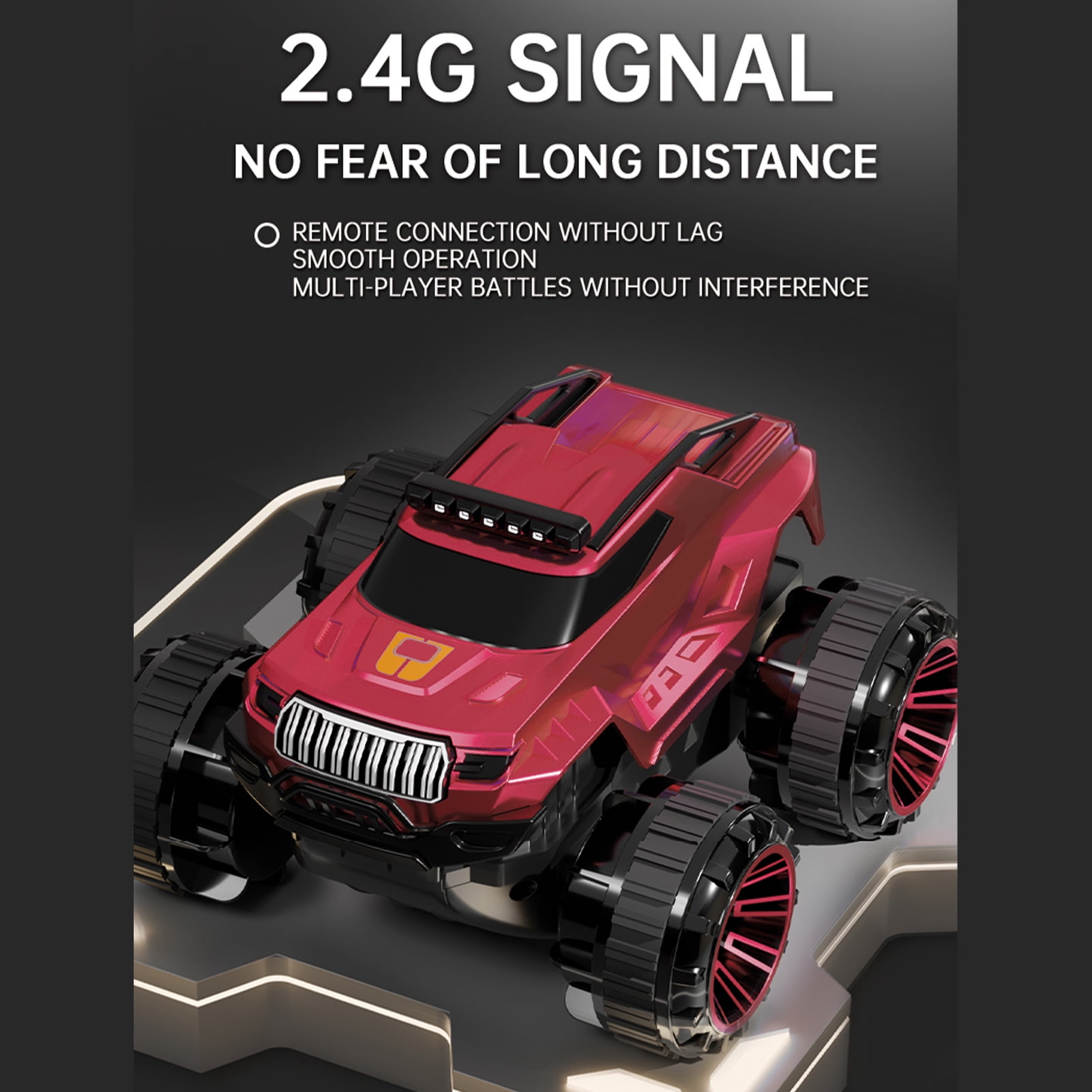Off Road RC Car Rc Land and Water RC Car, 4WD All Terrain Remote Control Vehicle with LED Lights, 360° Rotation, High-Speed Stunt RC Vehicle for Outdoor Play