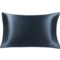 Unique Bargains 100% Luxury Silk Solid Bed Pillowcase, 1 Piece,  Navy Blue