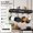 Charcoal Black and Black, variant on 39.4-Inch Hanging Pot Rack, Space-Saving Kitchen Ceiling Pan Rack with 16 Detachable S Hooks, Sturdy Industrial Metal Frame, Rustic Brown and Black
