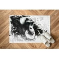 thumbnail image 6 of Abstract Monkey Rug, Large Rug, Personalized Rug, Blue Eyed Old Monkey Rug, Small Rug, Animal Rug, Step Rug, Custom Rug, Black and White Rug, 2.6'x6.5' - 80x200 cm, 6 of 8
