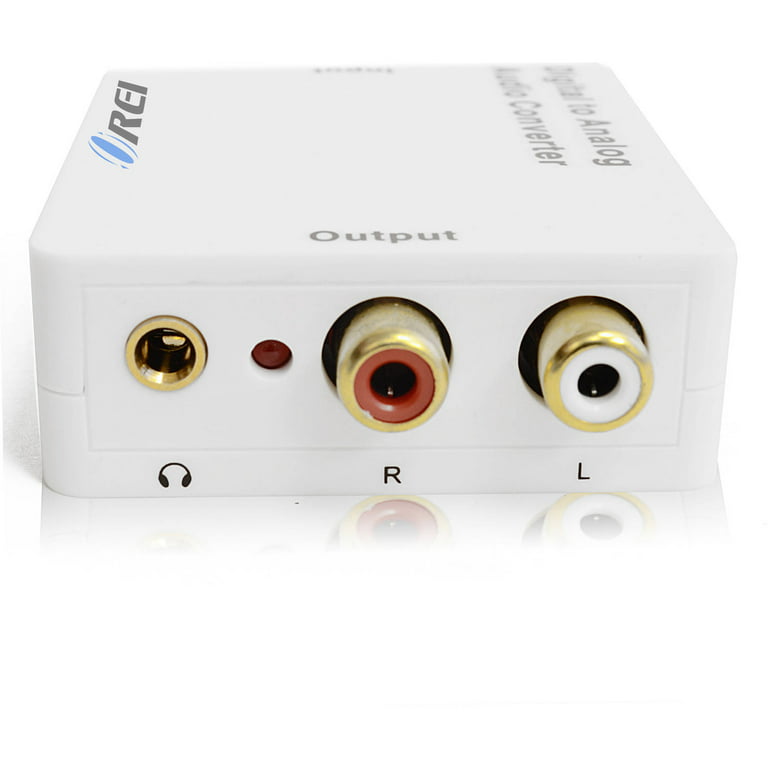 OREI Digital to Analog Audio Converter - Optical SPDIF/Coaxial to RCA L/R  with 3.5mm Jack Support Headphone/Speaker Output DA21