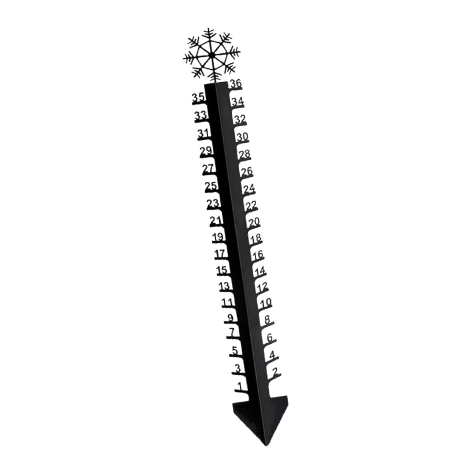 oshhni Snow Gauge Metal 36 inch Decorative Snow Measuring Stick for Patio Yard Lawn