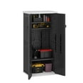 thumbnail image 6 of Wooflex 66" Tall Resin Storage Shed with 4 Shelves, Floor, Lockable Door, 30 Cu.ft Utility Cabinet, Outdoor Plastic Storage Rack 5.5'x1.9'x2.6' ft, Dark Gray, 6 of 10