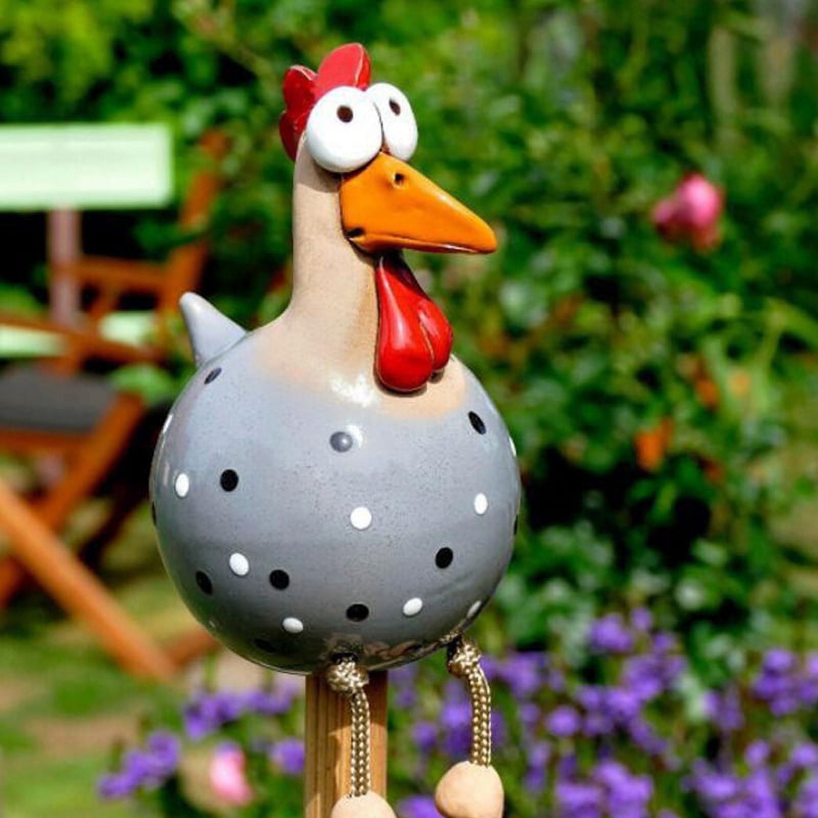 Funny Chicken Fence Decor Statues Home Garden Farm Yard Decorations Sculpture