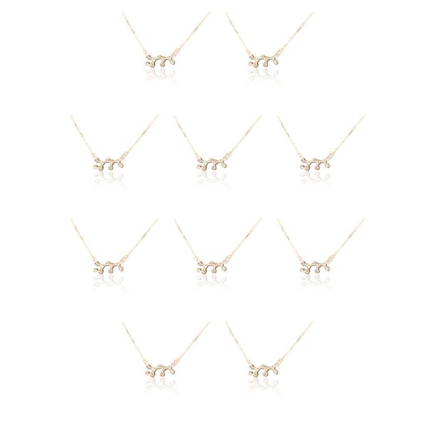 Qarigey Retro Ins Amistad Collar Rhinestone DIY Único Chic Cómodo con Tarjeta de Exhibición Joyería Cadena Encanto Colgante Sagitario dorado 10Conjunto