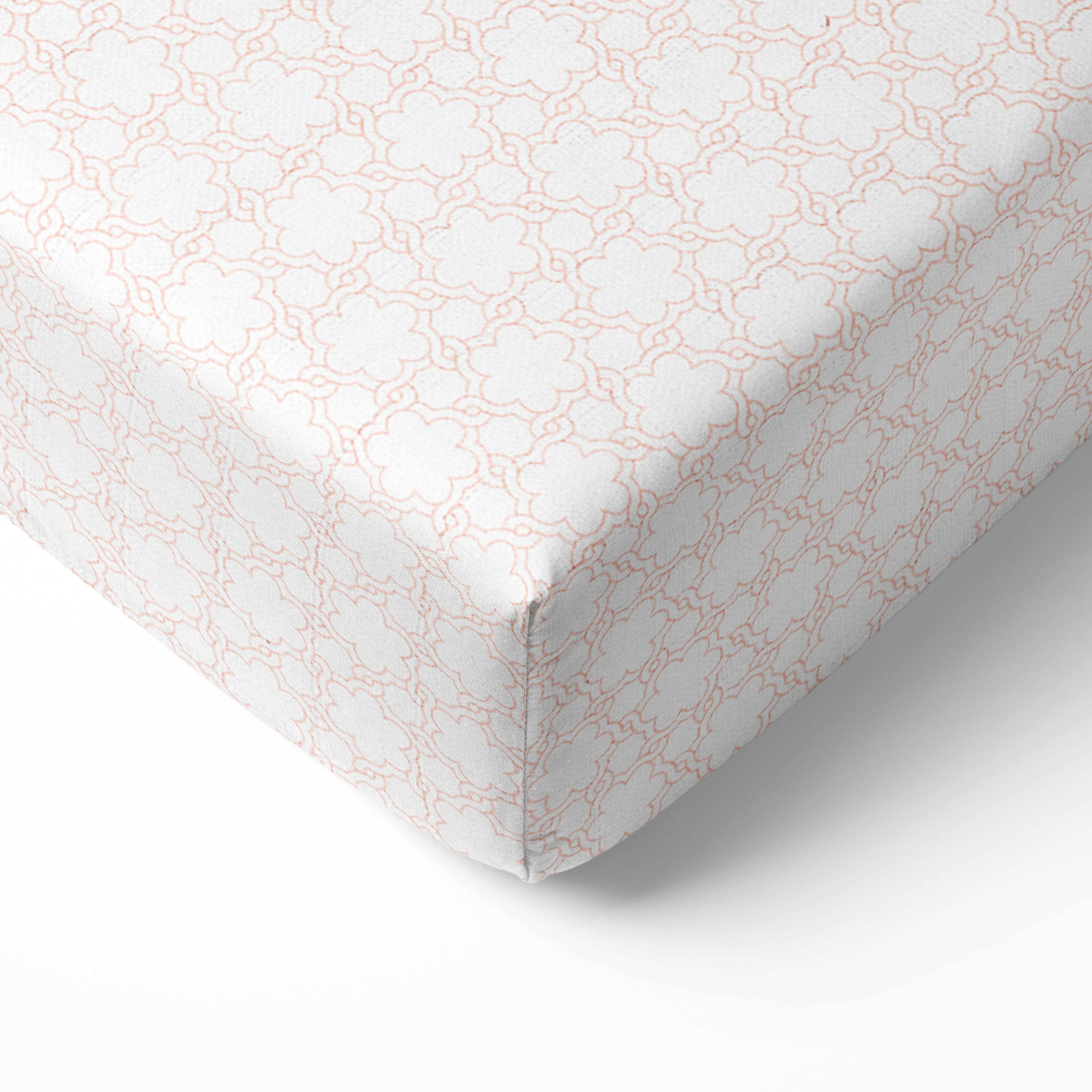 Bacati - Paisley Petals Floral 3-Piece Muslin Crib Bedding Set - Coral Girls